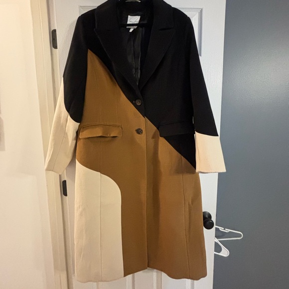 Avec Les Filles Wavy Colorblock Coat || NWOT || Size XL - Picture 5 of 15